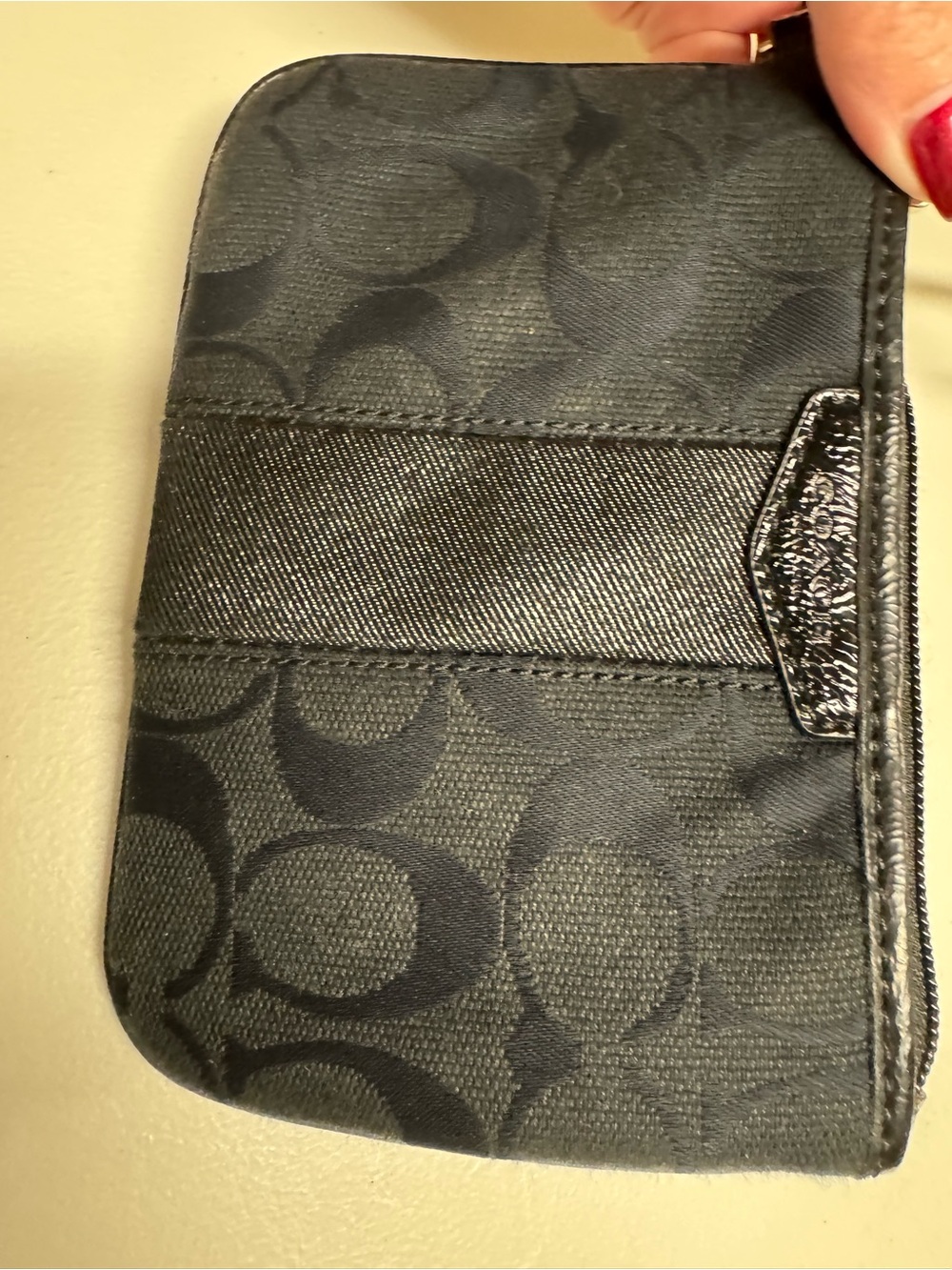 Coach Black Signature Canvas womens Wristlet